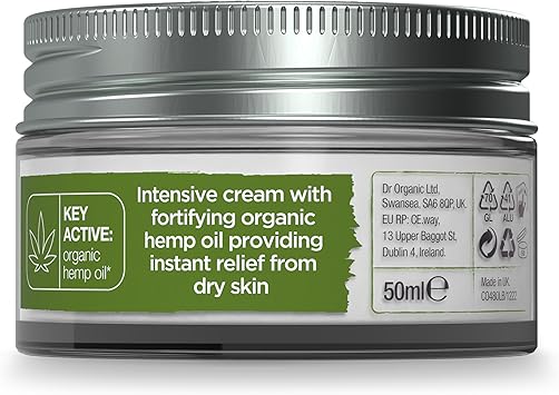 dr.organic كريم إنقاذ زيت القنب من دكتور أورجانيك مرطب للبشرة المختلطة للرجال والنساء نباتي طبيعي خالي من القسوة خالي من البارابين و SLS معتمد عضوي 50 مل - Image 4