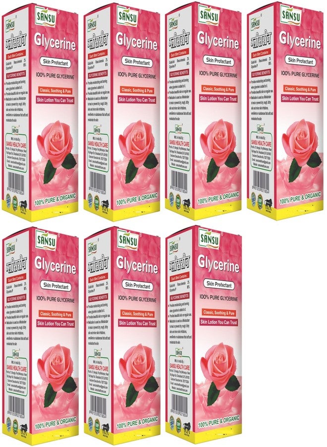 Sansu Natural Glycerine 100ml (Pack of 7) for Face, skin, lotion, classic & pure. - Image 1