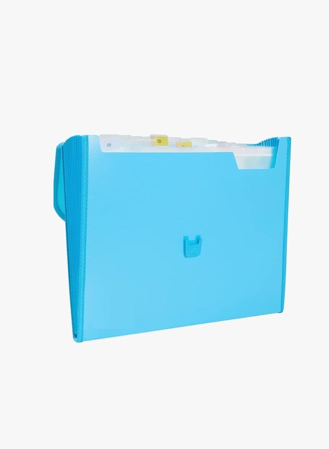 VAVIA Transparent Folder - Expanding Envelope -for A4/FS Size Paper and Documents. Certificate Clear Bag File Folder Holder with Snap Button (Blue) - Image 4