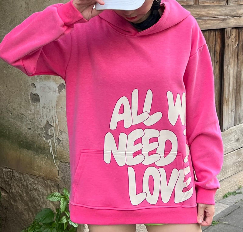Dynict Unisex Y2K Colorful Sweatshirt Hip Hop Letter Print Oversize Hoodie Casual Baggy Harajuku Gothic Pullover Hoodie (Pink,Small) - Image 3