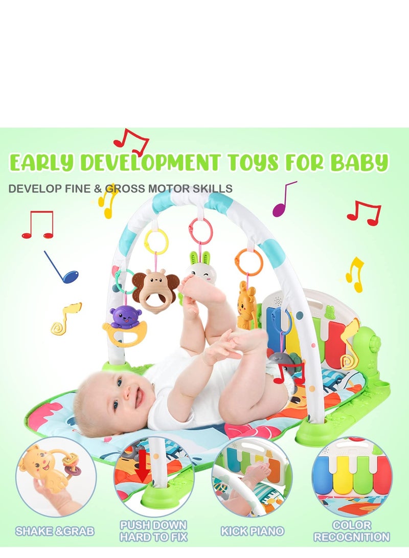 DURKU Play Mats for Baby Gyms, Detachable Infant Gym Pad Baby Kick & Play Piano Mat Kids Tummy Time with Music and Lights - Image 2