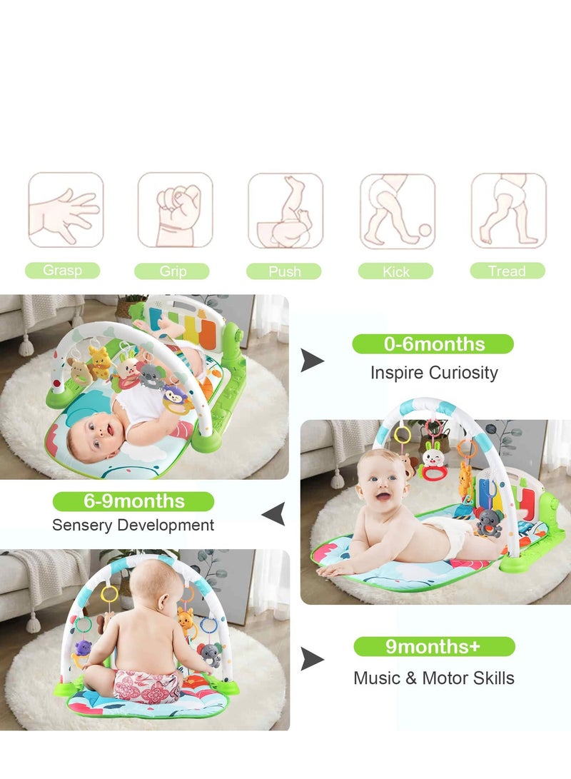 DURKU Play Mats for Baby Gyms, Detachable Infant Gym Pad Baby Kick & Play Piano Mat Kids Tummy Time with Music and Lights - Image 3