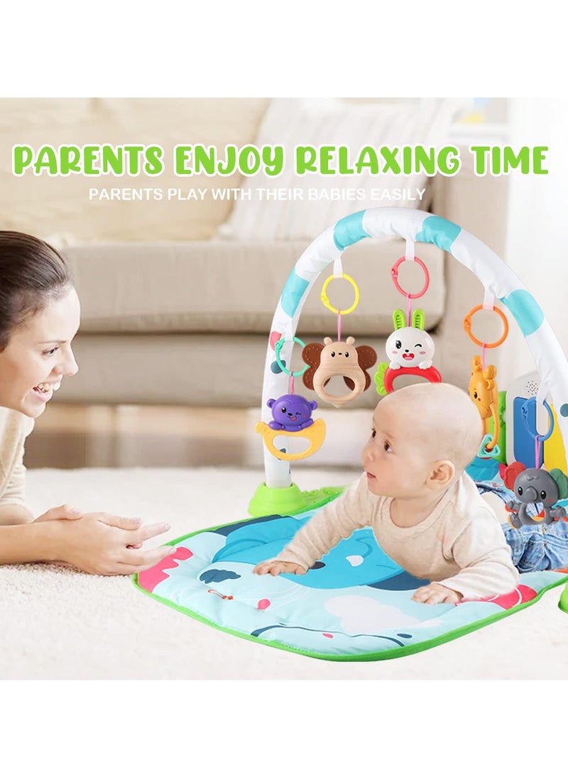 DURKU Play Mats for Baby Gyms, Detachable Infant Gym Pad Baby Kick & Play Piano Mat Kids Tummy Time with Music and Lights - Image 4