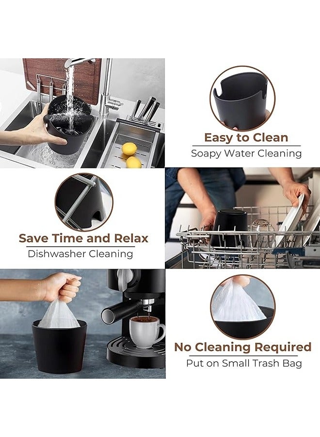 ShebSheb Coffee Grounds Bucket,Espresso Knock Box Anti Slip Coffee Grind Dump Bin Waste Bin With Detachable Knock Bar for Coffee Machine Accessories Home Coffee Shop  - Image 3
