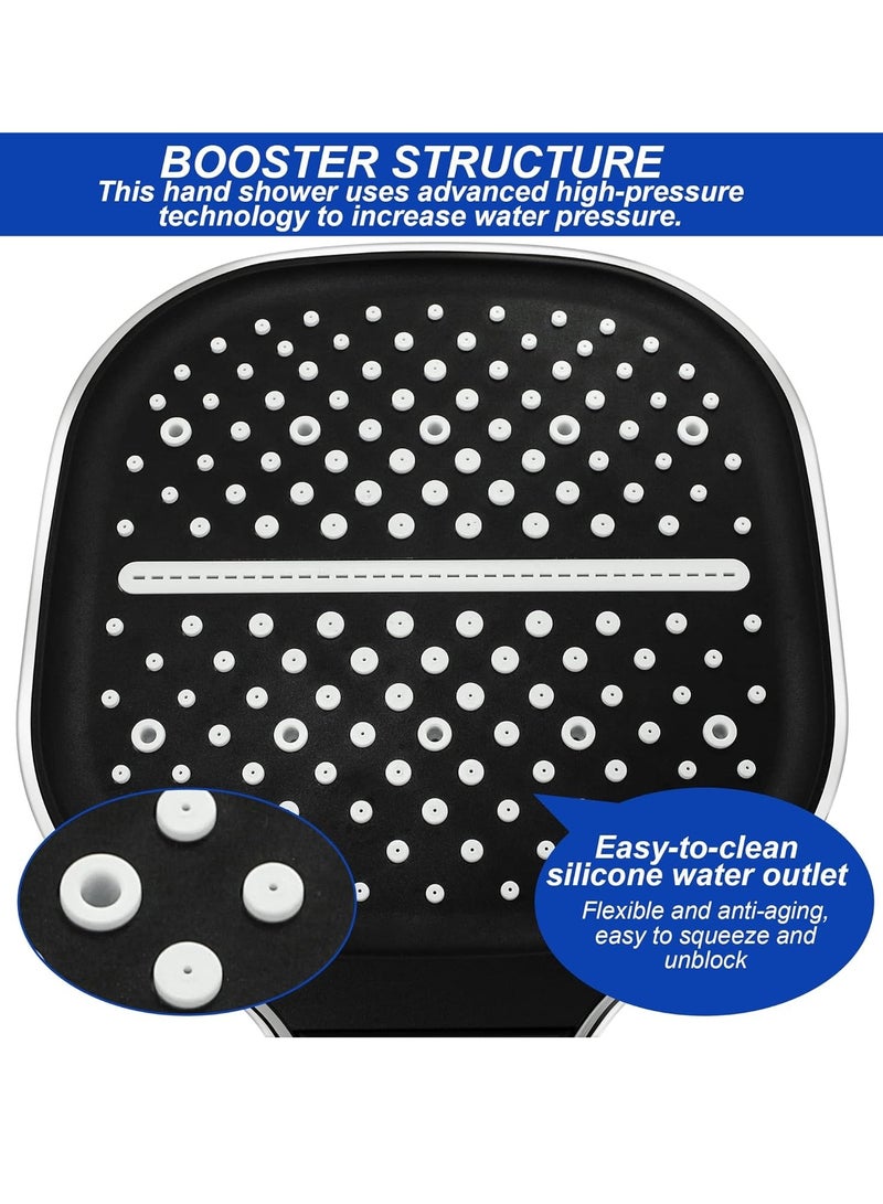 SYOSI Shower Head High Pressure Shower Heads with 8 Spray Modes Universal Water Saving Large Handheld Powerful Square Shower Head Single Hand Adjustable - Image 5