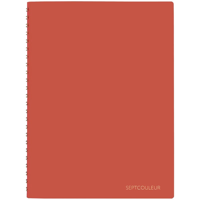 Maruman Septcouleur Notebook, 6.22 x 4.9 Inches, Grid Ruled, 80 Sheets, Red - Image 1