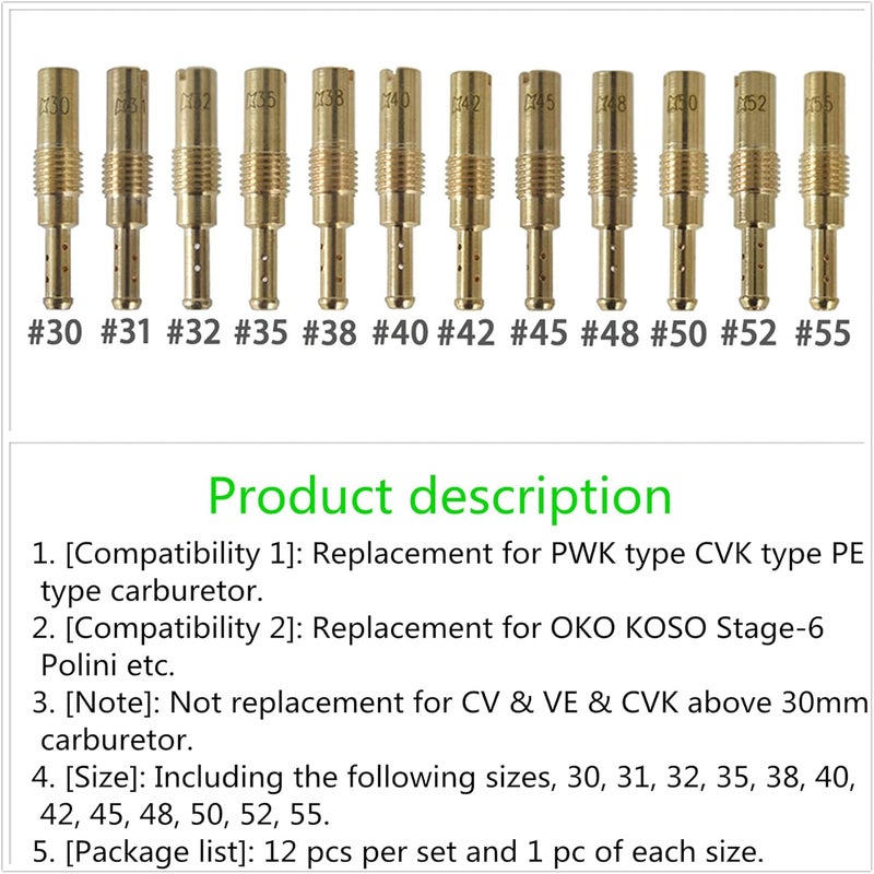 marddpair 12pcs Slow/Pilot Jet Set for Carburetors - Image 3