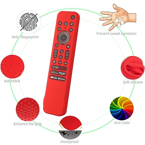 AKSHFETH Silicone Cover for Sony RMF-TX910U RMF-TX920U RMF-TX810U Remote Silicone Cover Skin Protective Sleeve for Sony Bravia TV Remote with Lanyard(Lavender Grey) - Image 3