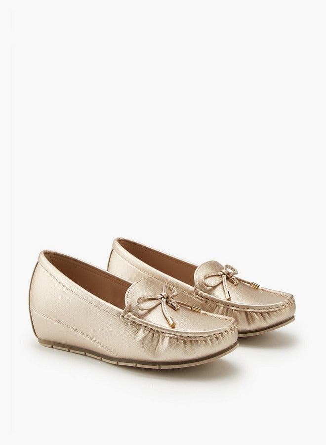 فلورا بيلا من شو إكسبرس حذاء لوفر إسفين بكعب سهل الارتداء بتفاصيل فيونكة - Image 2