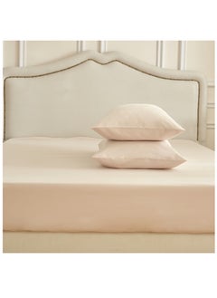 Donetella Bedding Fitted Sheet Set 3-Pcs King Size Solid Soft & Silky Extra Deep Cooling Bed Sheet Brushed MIcrofiber , French Oak  - Image 3