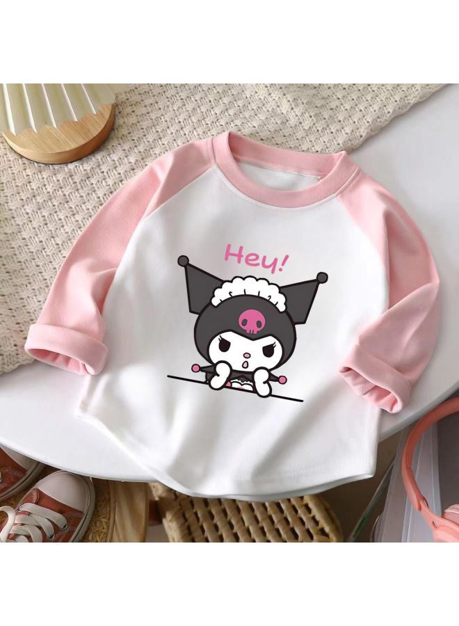 Girls T-shirt Autumn And Winter Kuromi Sleeve Outer Wear Bottoming Shirt Baby Korean Style Foreign Style Versatile Top Trendy