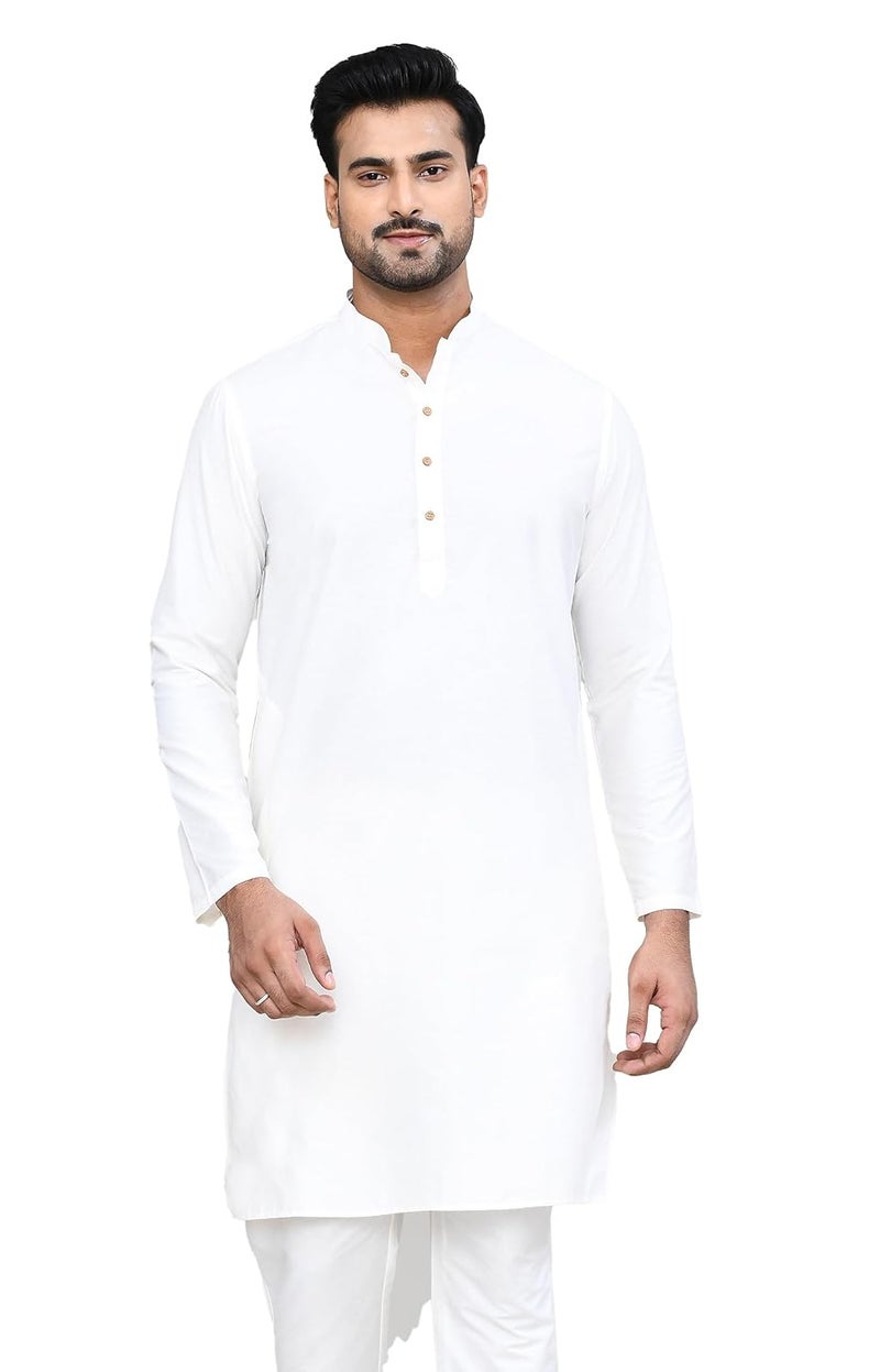 Polyfab Hathkargha Cotton Kurta for Men | Full Sleeve Regular Fit Kurta with Mandarin Collar | Traditional, Festive & Wedding Ethnic Wear - Image 1