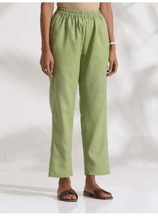 trueBrowns Green Slub Co-ord Set