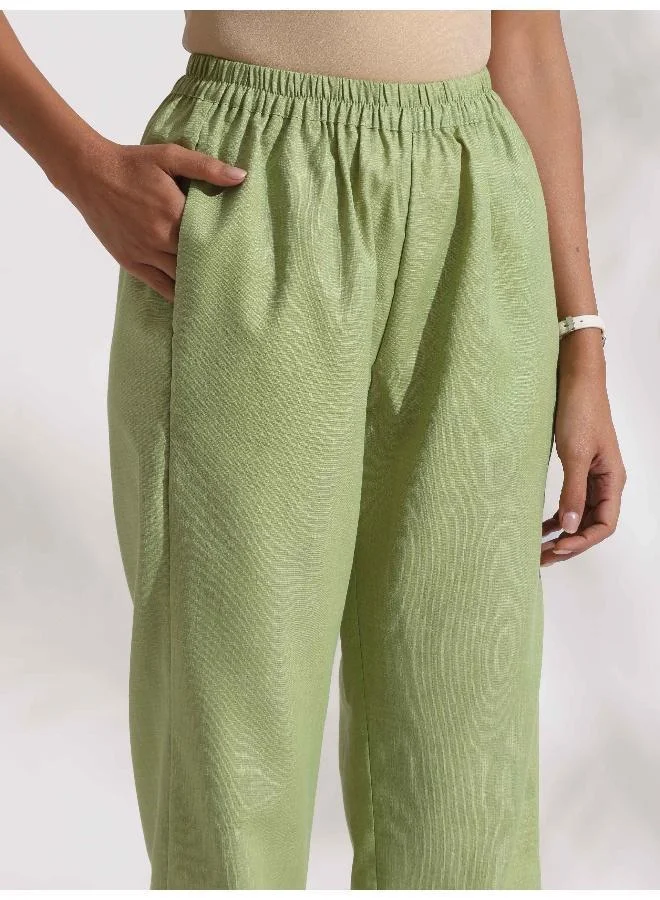 trueBrowns Green Slub Co-ord Set