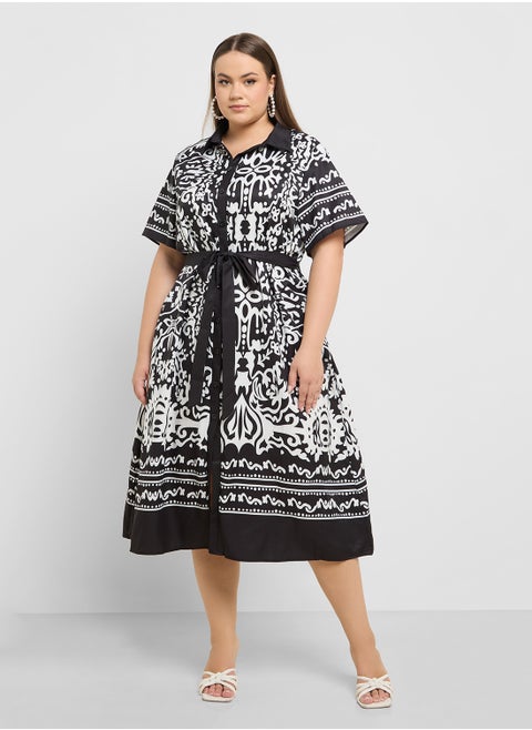 Abstract Print Dress