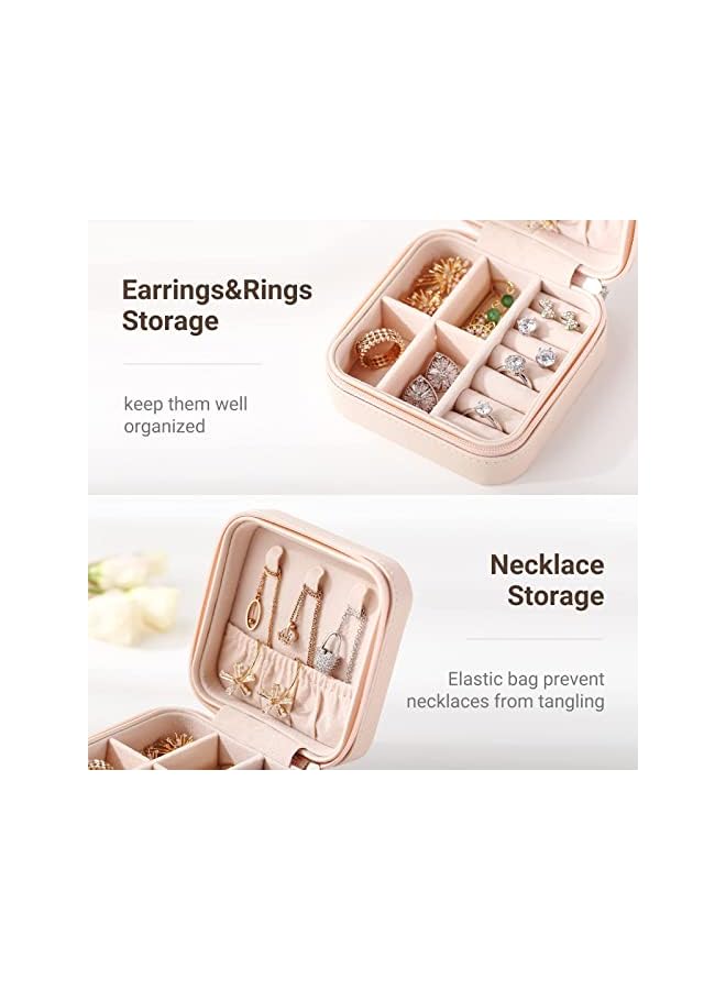 The Bros Jewelry Travel Case – Portable Jewelry Box Organizer for Rings, Earrings, Necklaces, and More, 3-Pack (Pink, Blue, White) - Image 2