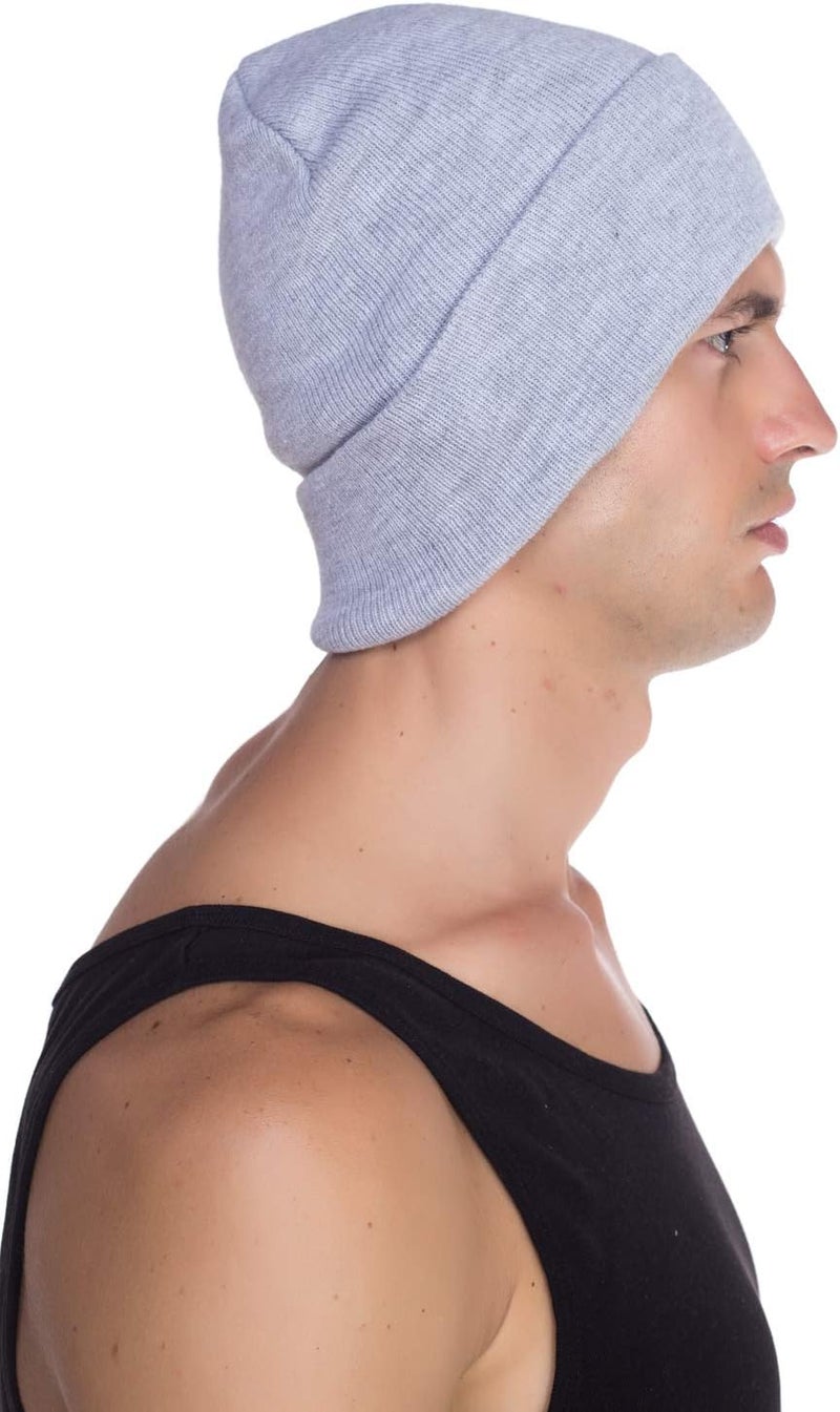 Top Level Beanie Men Women - Unisex Cuffed Plain Skull Knit Hat Cap - Image 5