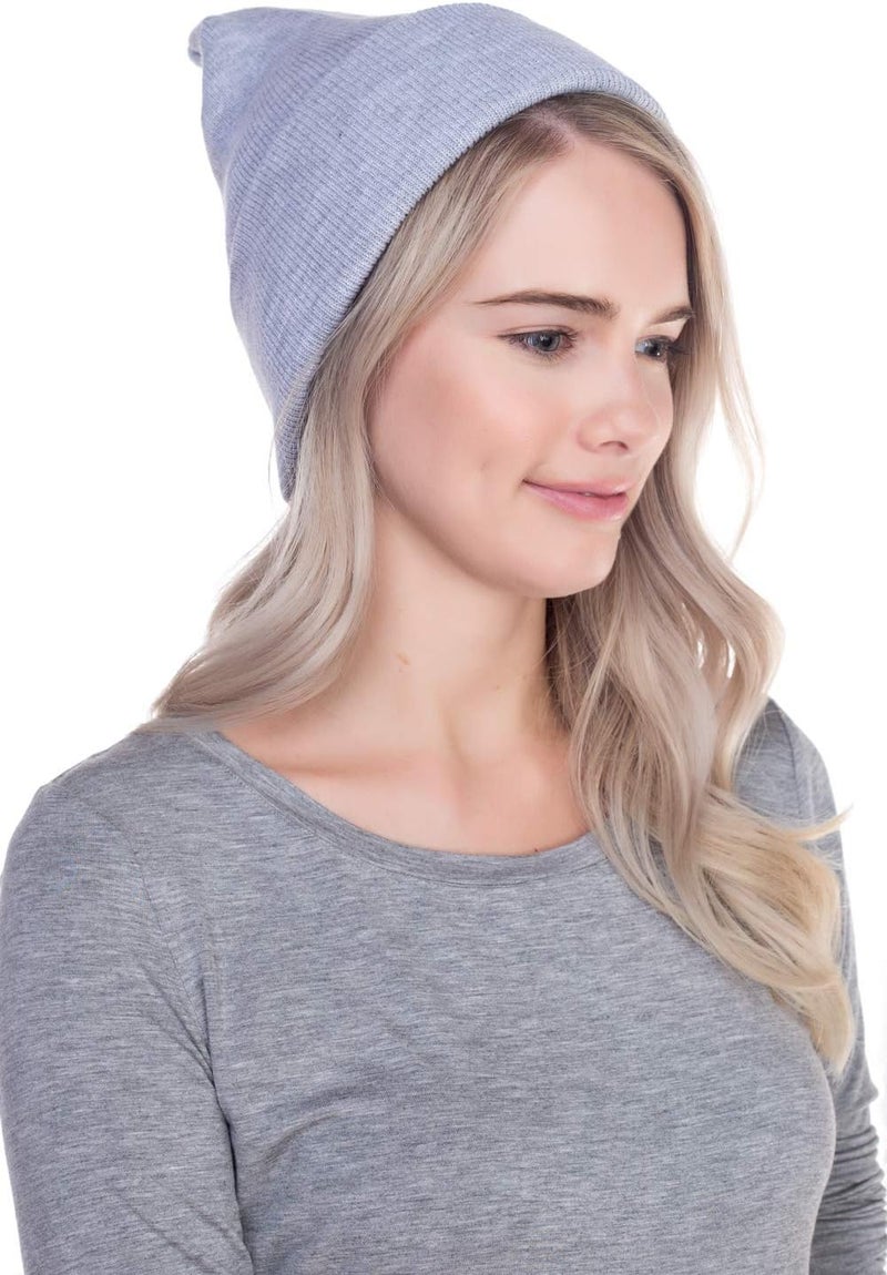 Top Level Beanie Men Women - Unisex Cuffed Plain Skull Knit Hat Cap - Image 3
