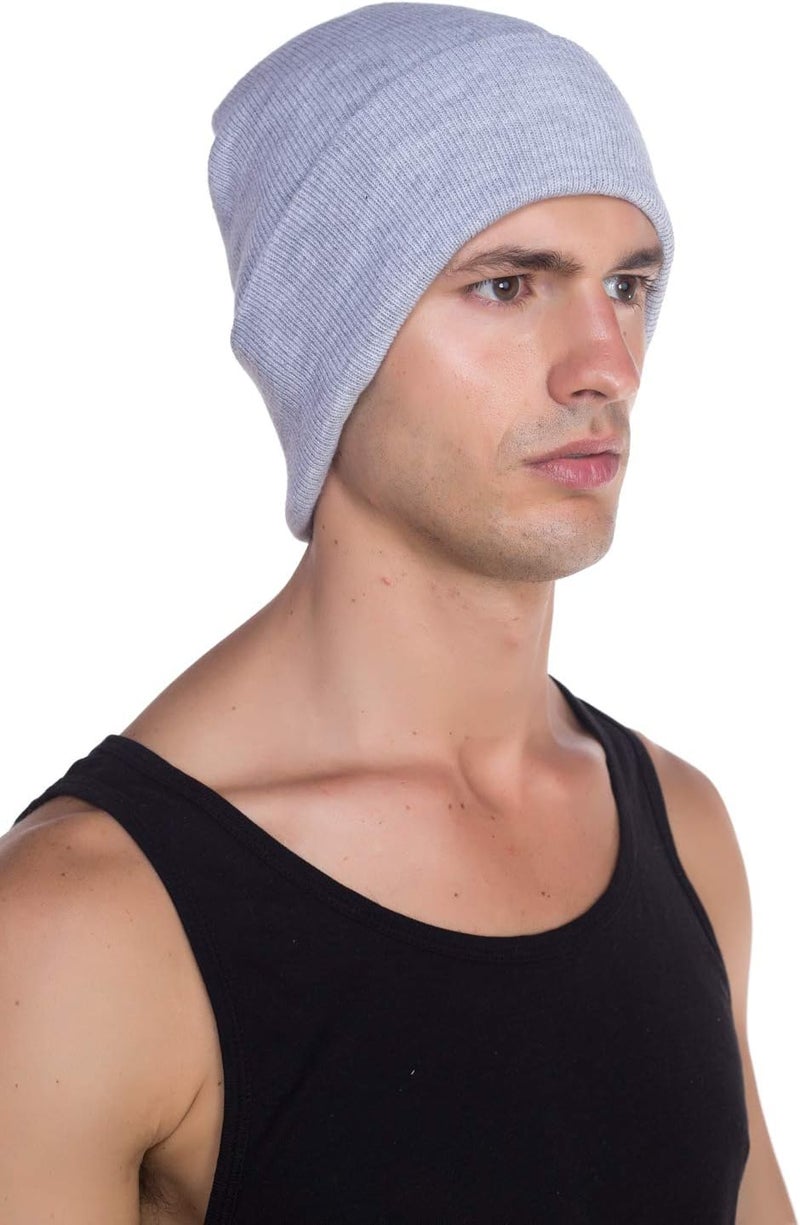 Top Level Beanie Men Women - Unisex Cuffed Plain Skull Knit Hat Cap - Image 2