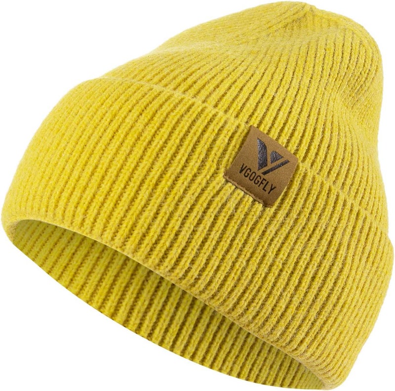 Vgogfly Beanie Men Slouchy Knit Skull Cap Warm Stocking Hats Guys Women Striped Winter Beanie Hat Cuffed Plain Hat - Image 1