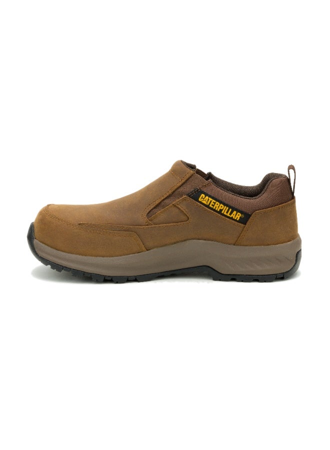 CATERPILLAR CAT Elmore Leather Slip‑On CT – Dark Beige | Men’s Composite Toe Work Shoe - Image 5