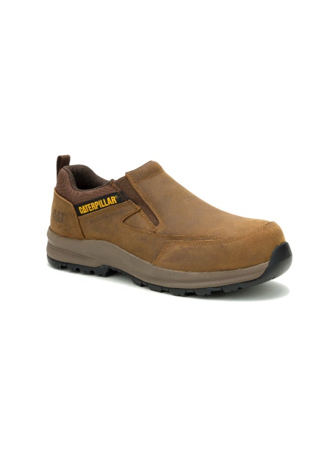 CATERPILLAR CAT Elmore Leather Slip‑On CT – Dark Beige | Men’s Composite Toe Work Shoe - Image 2