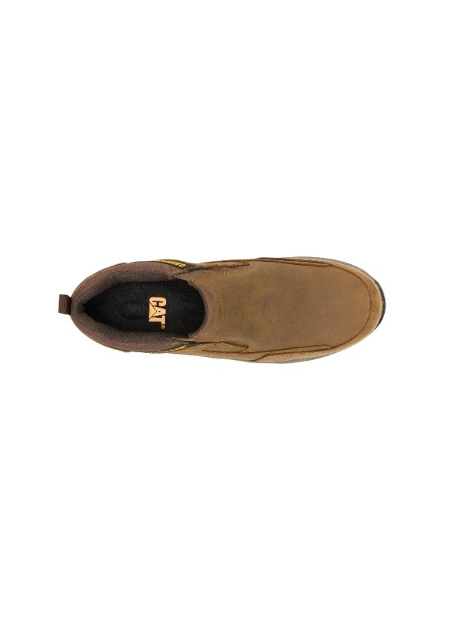 CATERPILLAR CAT Elmore Leather Slip‑On CT – Dark Beige | Men’s Composite Toe Work Shoe - Image 4