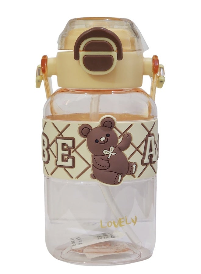 Happy Home 600ml Healthy Premium Quality Kids Water Bottle Acrylic Children's Cup Portable Kids Water Bottle with Straw, Fashion Design Large Capacity BPA Free Water Bottle for School, Shopping, Sports, Travel  - Image 4