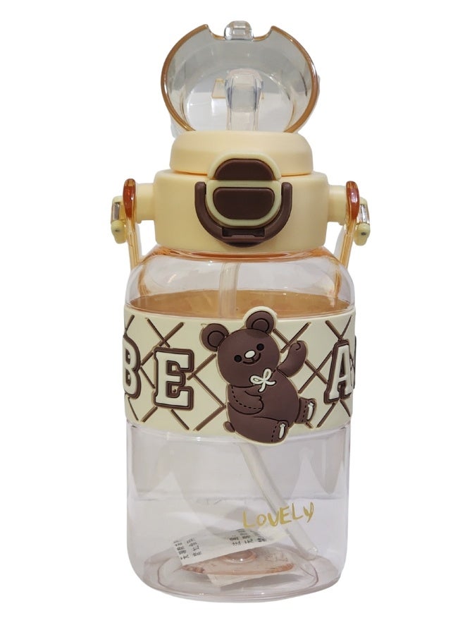 Happy Home 600ml Healthy Premium Quality Kids Water Bottle Acrylic Children's Cup Portable Kids Water Bottle with Straw, Fashion Design Large Capacity BPA Free Water Bottle for School, Shopping, Sports, Travel  - Image 3