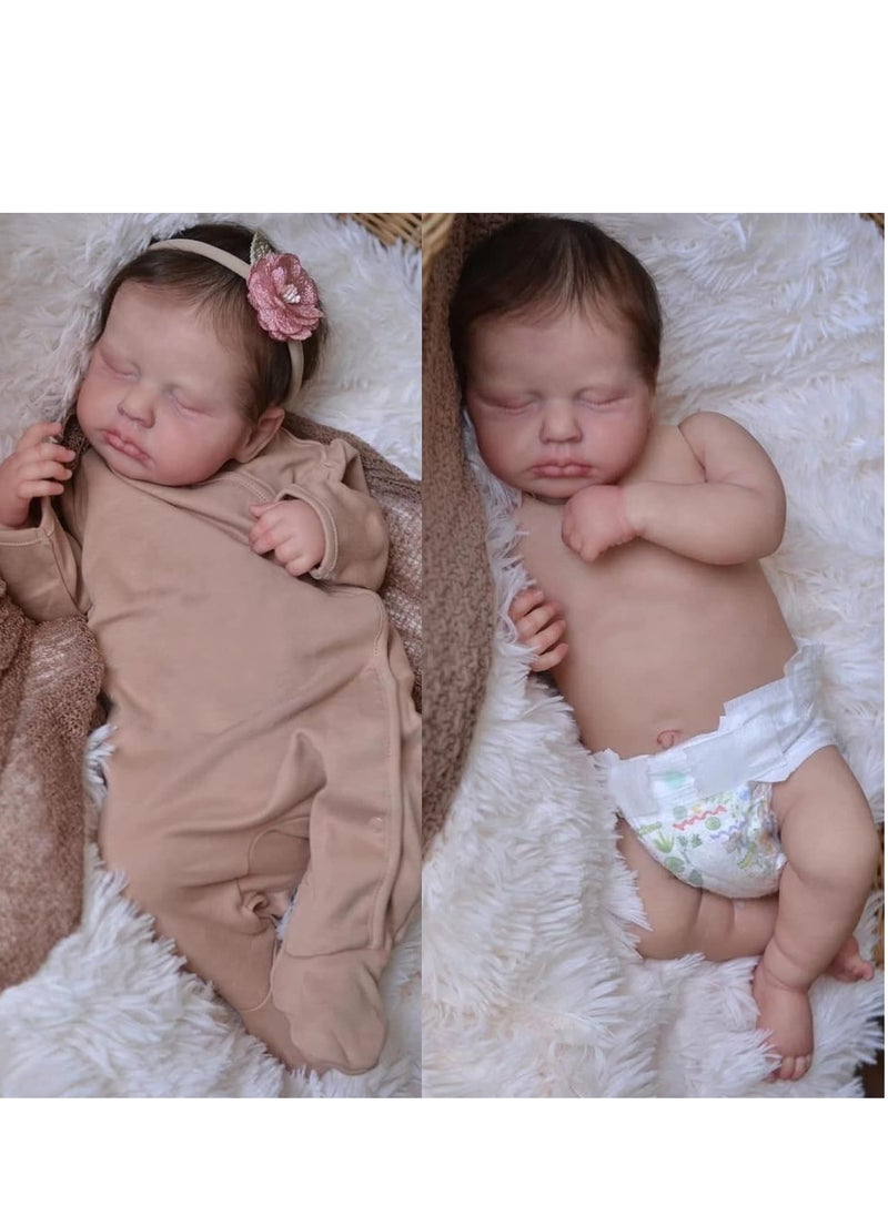 NPK - Reborn Baby Dolls 19 Inch Girl Full Silicone Vinyl Body Realistic Newborn Baby Dolls Premie Baby Doll Toy - Image 1
