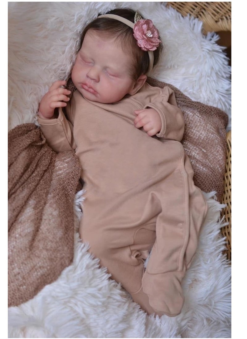 NPK - Reborn Baby Dolls 19 Inch Girl Full Silicone Vinyl Body Realistic Newborn Baby Dolls Premie Baby Doll Toy - Image 1
