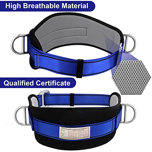 TT TRSMIMA Trsmima Safety Climbing Harness Belt - Positioning Climbing Belt with Waist Pad and 2 D Rings, Personal Portable Safety Belt Kit Protective Equipment - Image 4