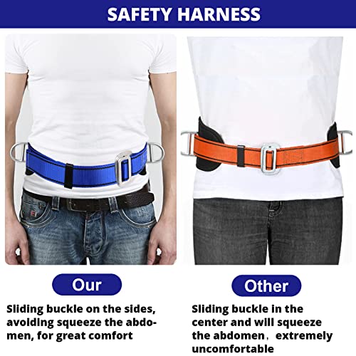 TT TRSMIMA Trsmima Safety Climbing Harness Belt - Positioning Climbing Belt with Waist Pad and 2 D Rings, Personal Portable Safety Belt Kit Protective Equipment - Image 2
