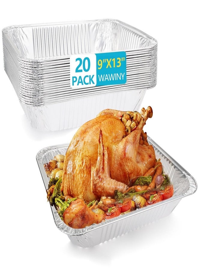 WAWINY 9x13 Aluminum Pans, 20PCS Extra Heavy Duty Disposable Foil Pans for Family Parties And Outdoor Camping, Can Be Used For Baking, Freezing Food, And Serving food - Image 1