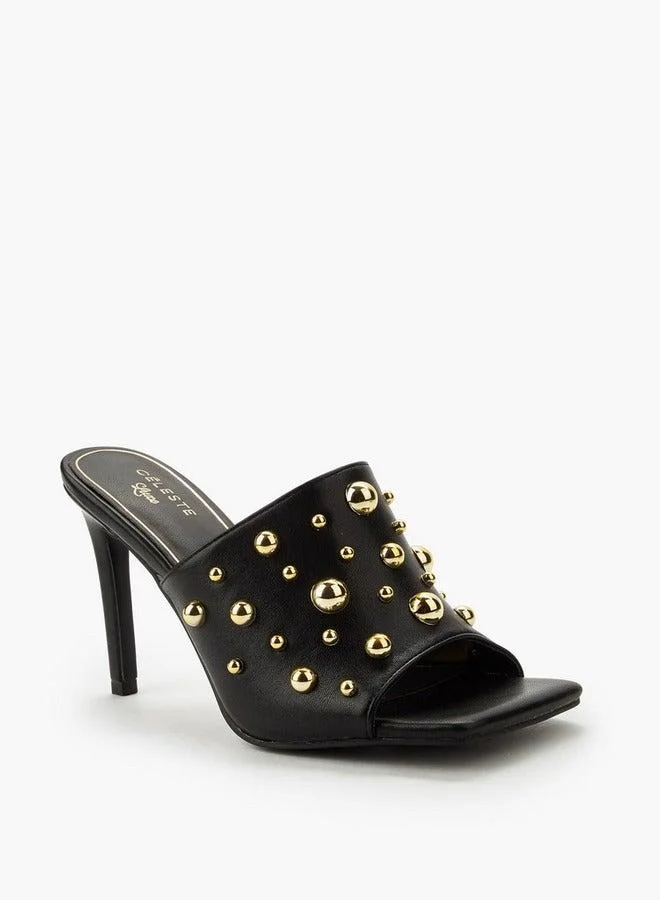 سيليست صنادل نسائية بكعب خنجر مرصع