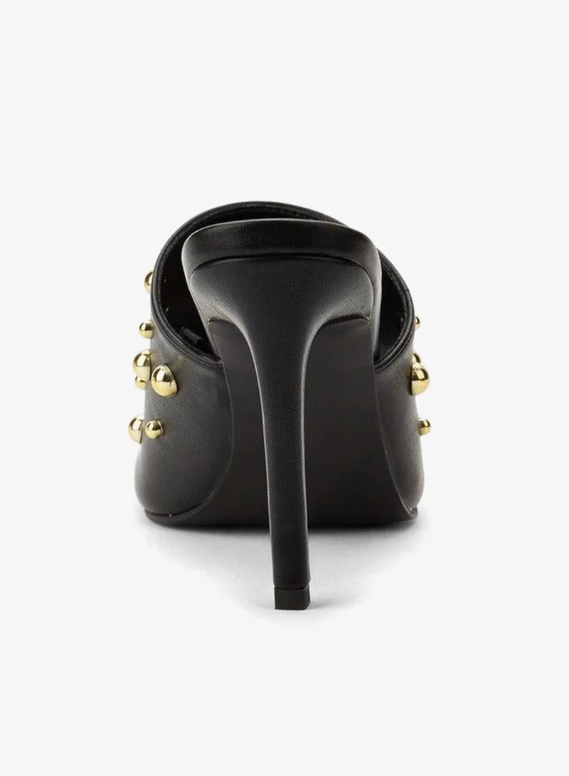 Celeste Black Women Studded Stiletto Heel Sandals for Women | Best Price UAE