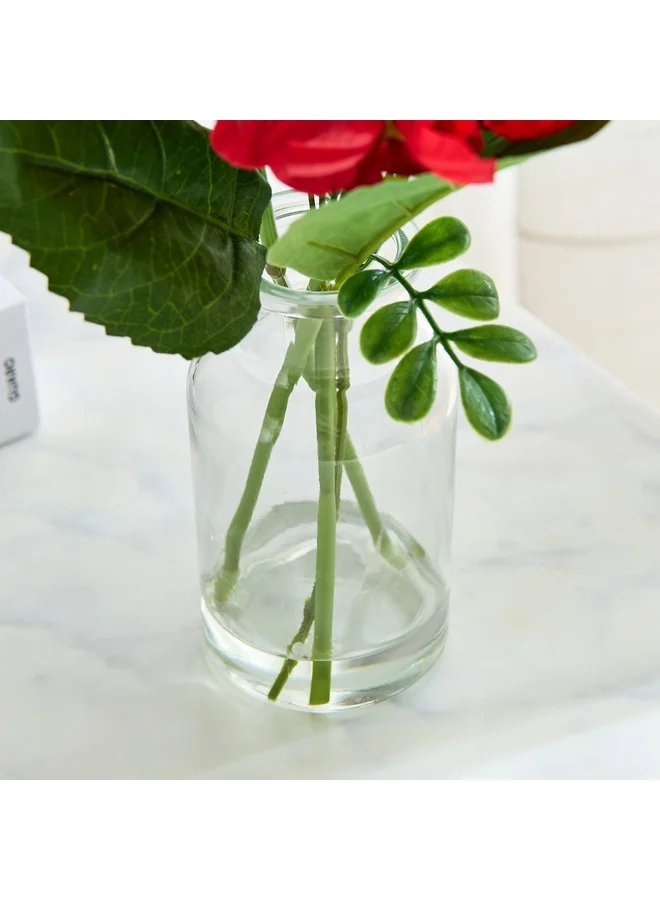 Home Box Liara Hydrangea Flower Arrangement With Still Water In Glass Bottle 33 Cm