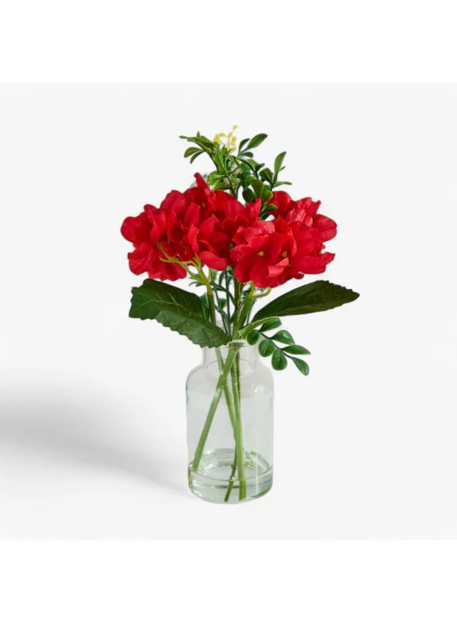 Home Box Liara Hydrangea Flower Arrangement With Still Water In Glass Bottle 33 Cm