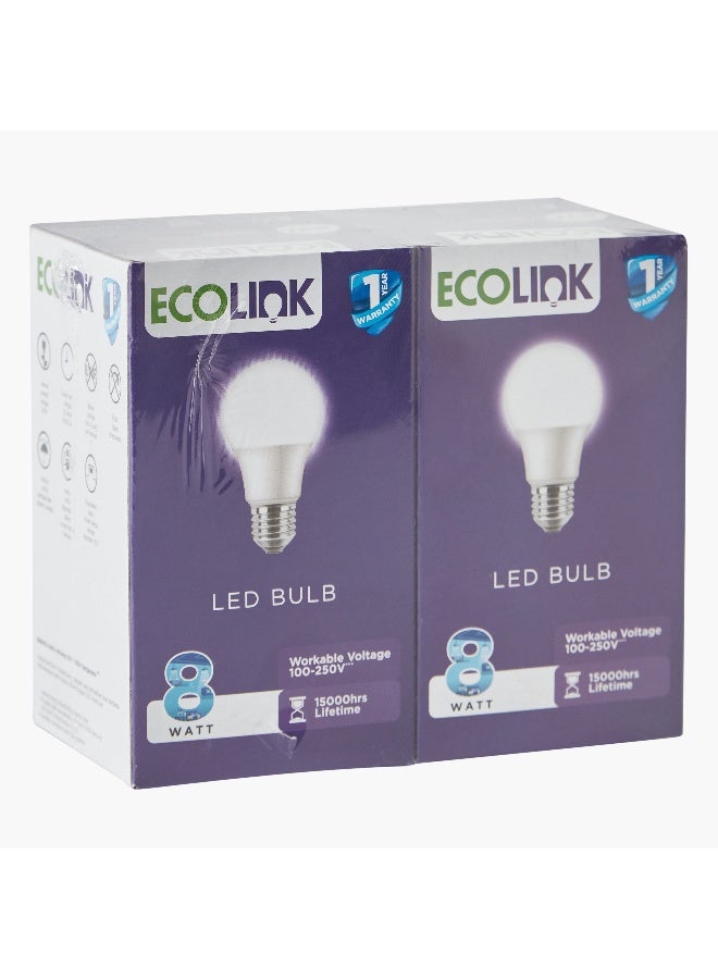 Home Box مجموعة لمبات LED ضوء النهار 8 واط E27 من قطعتين 12.4 × 10.5 × 6 سم - Image 4