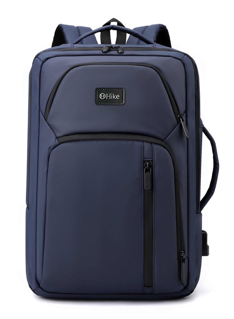 هايك Hike Unisex Durable Laptop Backpack Water Resistant Casual Daypack with Built in USB Port for Travel/Business/College/School, HK2109-Blue - Image 2