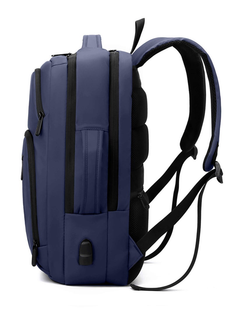 هايك Hike Unisex Durable Laptop Backpack Water Resistant Casual Daypack with Built in USB Port for Travel/Business/College/School, HK2109-Blue - Image 3