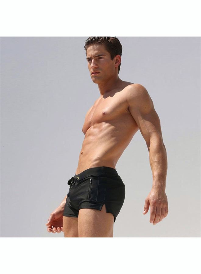 Men's Casual Quick Drying Pants Flat Angle Beach Summer Swimming Shorts Drawstring Lace Up