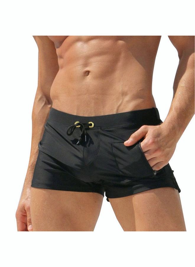 Men's Casual Quick Drying Pants Flat Angle Beach Summer Swimming Shorts Drawstring Lace Up