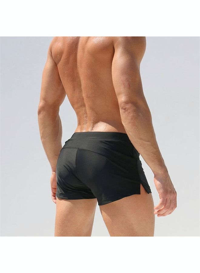 Men's Casual Quick Drying Pants Flat Angle Beach Summer Swimming Shorts Drawstring Lace Up
