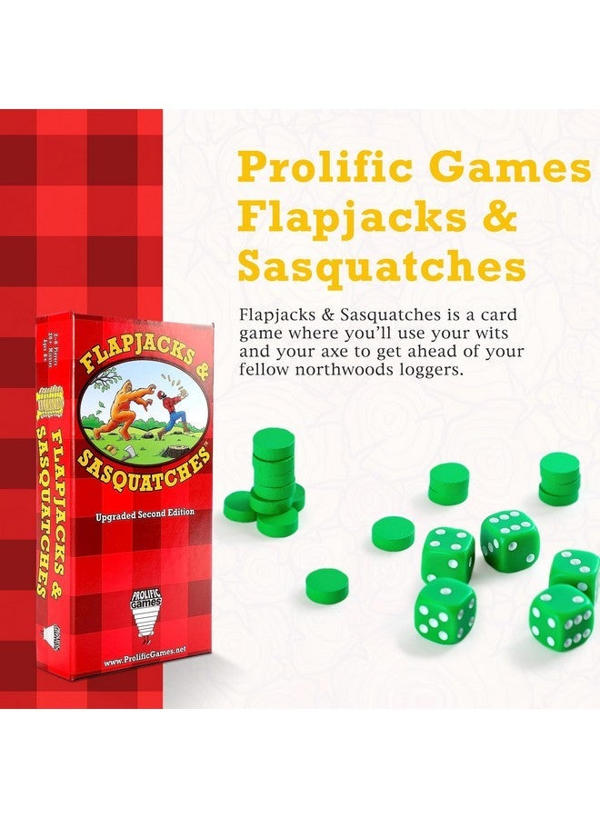 بروليفيك جيمز ألعاب غزيرة الإنتاج Flapjacks & Sasquatches - ترقية الإصدار الثاني ، لعبة البطاقة والنرد العائلية ل 2-8 لاعبين ، جولات مدتها 20 دقيقة ، متعة للأطفال والكبار ، مثالية ليالي الألعاب العائلية ورحلات التخييم - Image 3