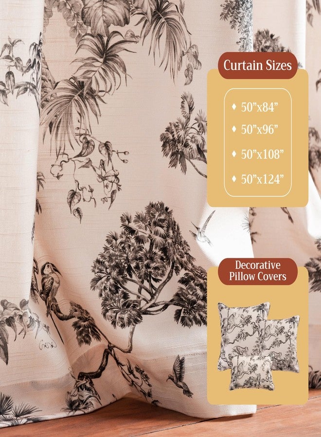 ميزون دي هيرمين ستائر ميزون دي هيرمين لغرفة المعيشة، قطن 100%، طول 84 بوصة، لوحة واحدة، ستائر تويل لتصفية الضوء لنوافذ غرفة النوم مع جيوب للقضيب والحلقة (لون بونوبو الرمادي، 50 بوصة عرض × 84 بوصة طول) - Image 4