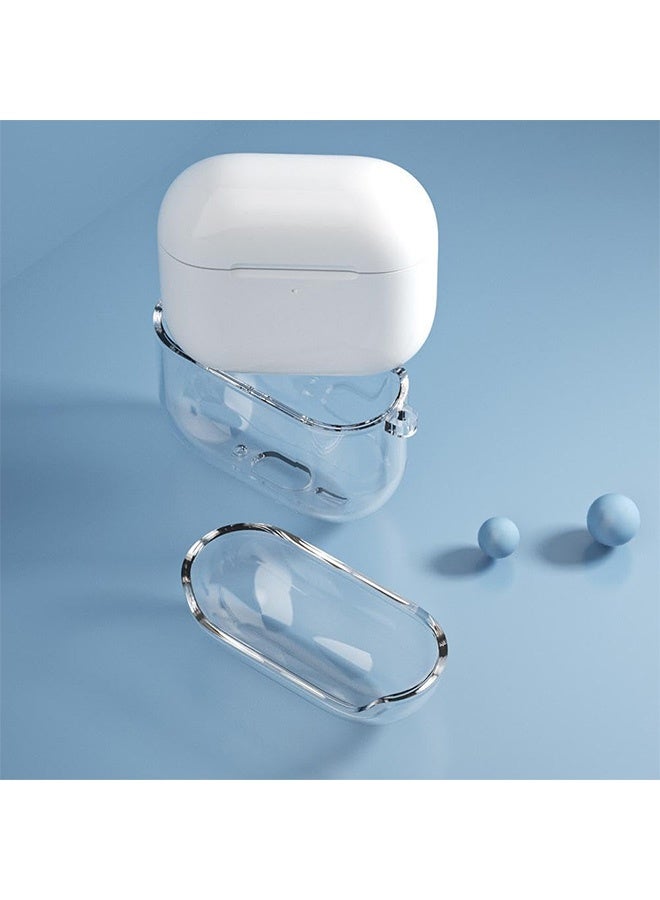 MXN 2 PCS Clear Protect Case, Clear Case for AirPods 4 with Easy Hanging Keychain, Full Protection Earphone Protect Cover Compatible with Apple AirPods 4 - Image 2