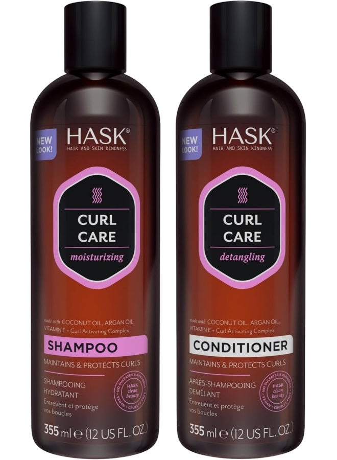 HASK CURL CARE Shampoo + Conditioner Set Coconut and Argan Oil - Image 1