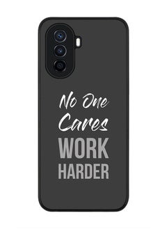 Stylizedd Rugged Black edge case for Huawei Nova Y70  Slim fit Soft Case Flexible Rubber Edges Anti Drop TPU Gel Thin Cover -  Work Harder  - Image 1