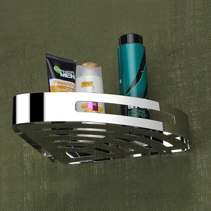 Driven Premium Stainless Steel Bathroom Corner Shelf/Kitchen Shelf/Bathroom Shelf and Rack/Wall Storage Shelf/Bathroom Accessories (Chrome Finish, Pack of 2) - Image 5